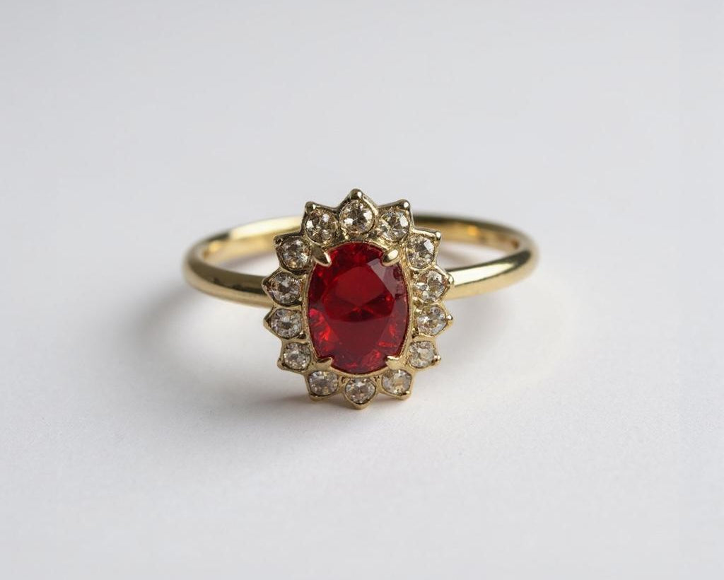 Anillo Begoña Zafiro Rojo