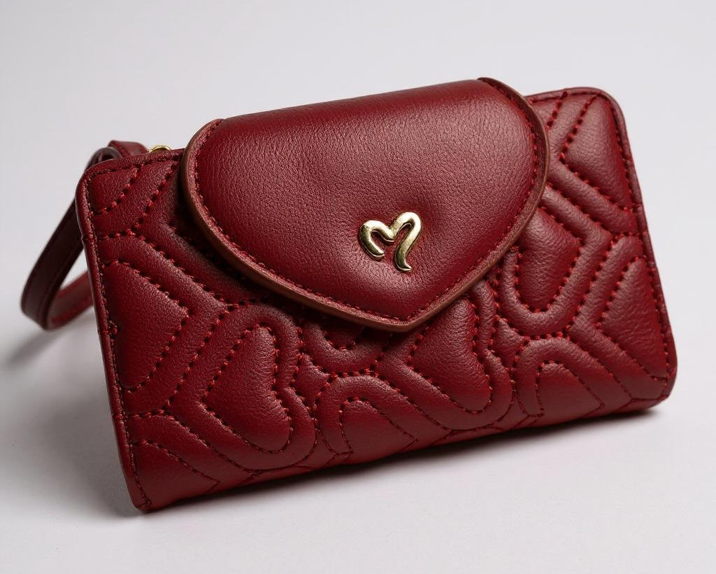 Billetera Love dark red