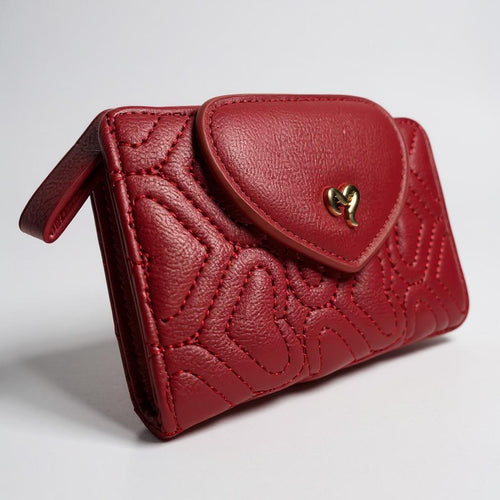 Billetera Love dark red